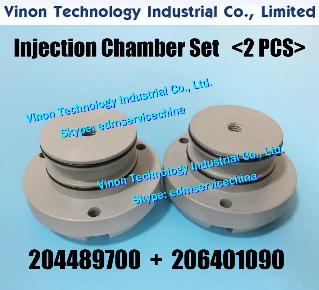 (2PCS) 204489700+206401090 edm Injection Chamber Set Upper&Lower for ROBOFIL 1020,2020 SERIES 204.489.700, 206.401.090, 640.109