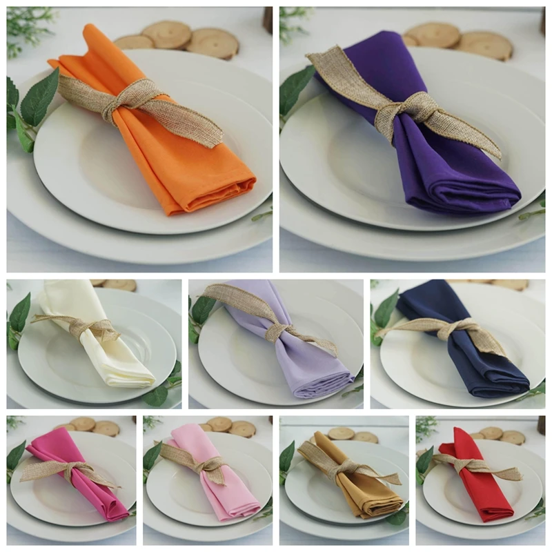 

25pcs Lot Polyester Table Linen Napkin Wedding 50x50cm Table Cloth Napkins For Event Banquet Decoration