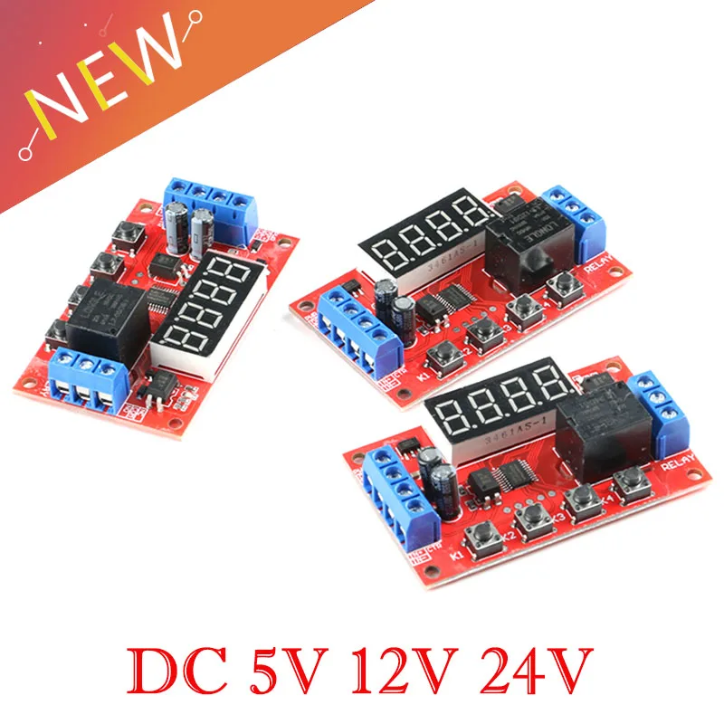 DC 5V 12V 24V 10A Adjustable Time Delay Relay Module LED Digital Timming Relay Timer Delay Trigger Switch Timer Control Switch