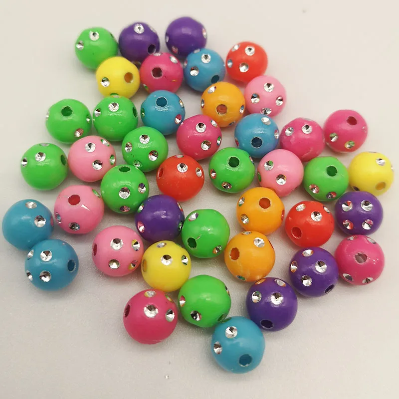 50/100Pcs/lot 8MM Plastick Round Beads Colorful ABS beads For DIY Bracelet Necklace Accessories 