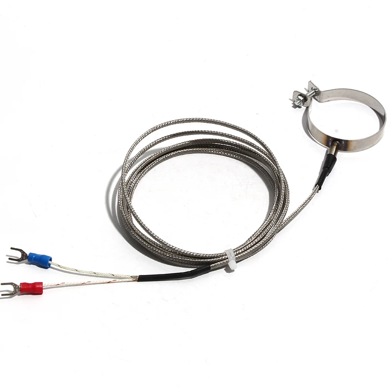 K Type Thermocouple Temperature Sensor Clamp-type Thermoelectrode 1~5m Metal Shield Wire Injection Machine Accessories