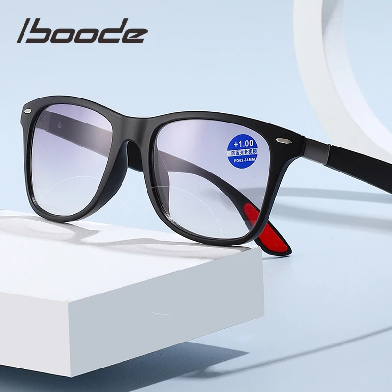 iboode Bifocal Reading Sun Glasses Women Men Presbyopia Eyeglasses Classic Square Sunglasses With Diopters +1.5 2.0 2.5 3.0 3.5