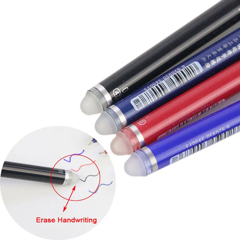 3/6/12pcs/Set Erasable Pen Washable Handle Blue/Black/Red 0.5mm Pens Refill Rod for Office Supplies Student Exam Spare