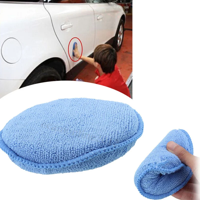 1pc Blue Soft Polish Foam Sponge Car Applicator Cleaning Microfiber Waxing Pads New Top Portable Universal Car Accessories