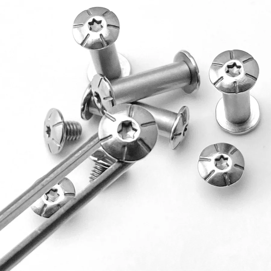 10ชุด5มม.เส้นผ่าศูนย์กลางรูมีดพับจับแกนสกรู M4 T8 Torx หัว DIY เครื่องมืออุปกรณ์เสริม Shank rivets เล็บ