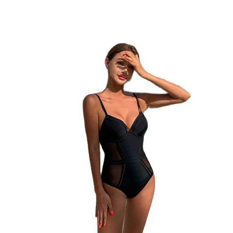 Bikini de realce para mujer, bañador Sexy de una pieza, traje de baño cortado con Espalda descubierta, novedad de 2021