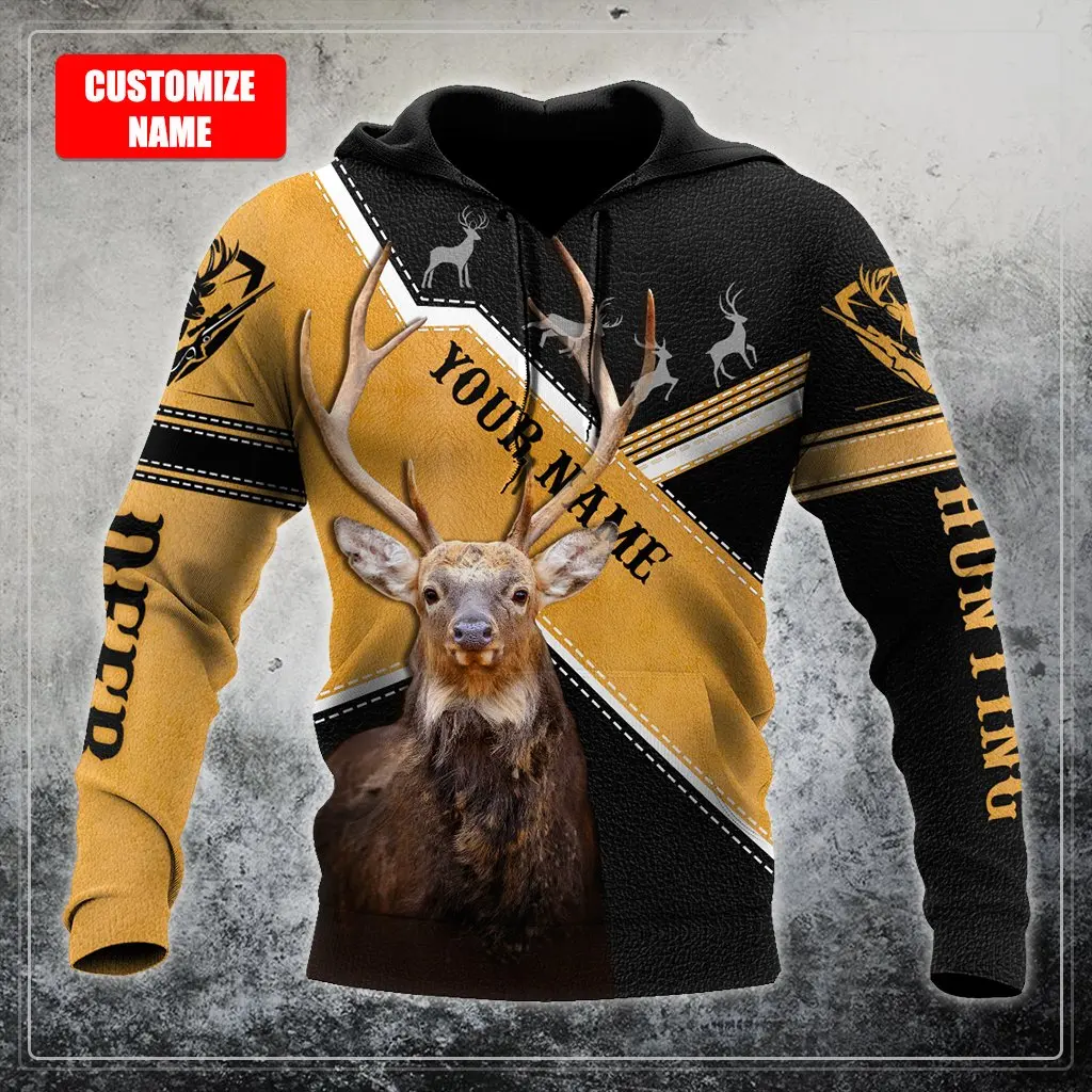 KJ818 Sudadera caza cremallera – Estampado 3D ciervo personalizable - imagen 2