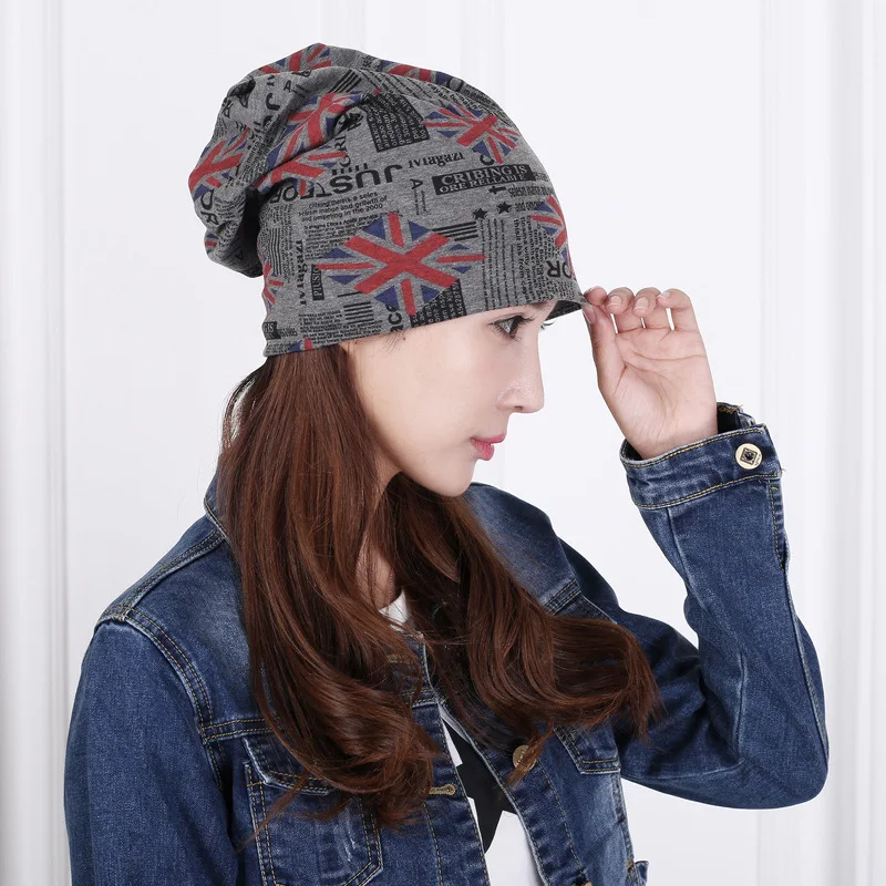 Perfect girl outside hip-hop English flag cap fashion turban windproof warm hat