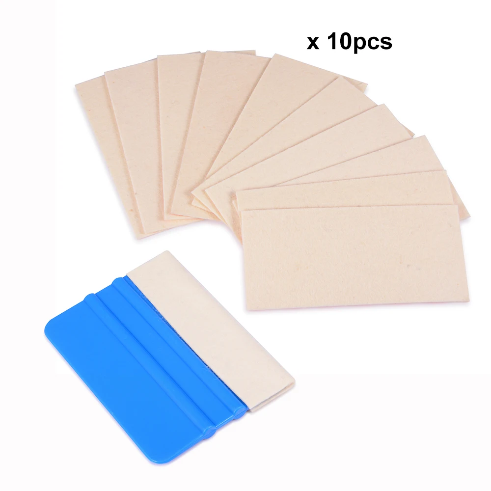 

FOSHIO 10/20/50/100pcs Spare Wool Felt Cloth Car Vinyl Wrap Squeegee Edge Protective Buffer Window Tint Film Scraper Tool Kit