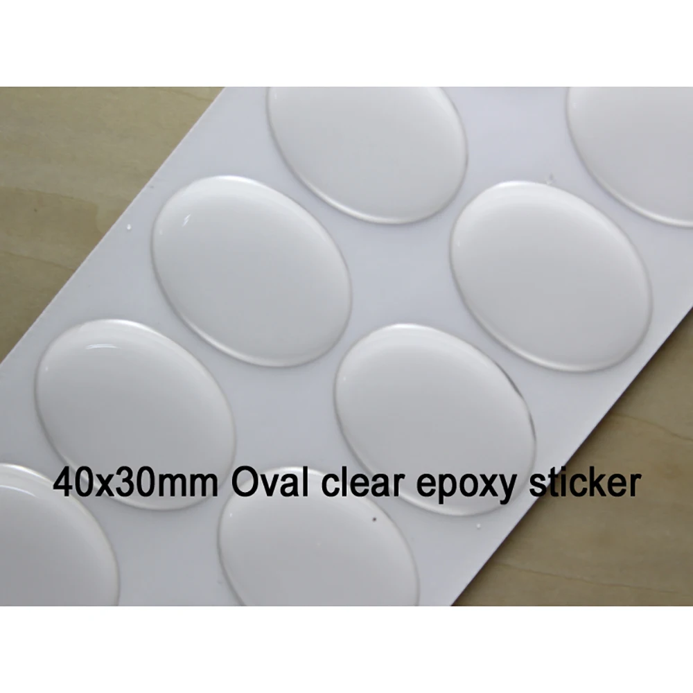 100pcs/lot 40x30mm Oval Clear Epoxy Sticker Transparent for DIY Jewelry Making Accessories