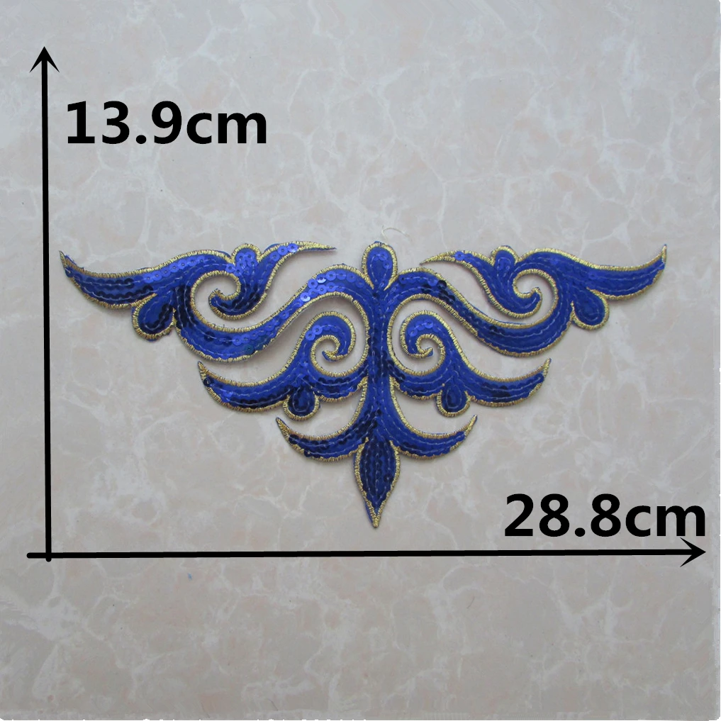 Colorful style embroidery sequin patch applique fabric DIY sewing garment craft supplies material accessories 1PCS for sale