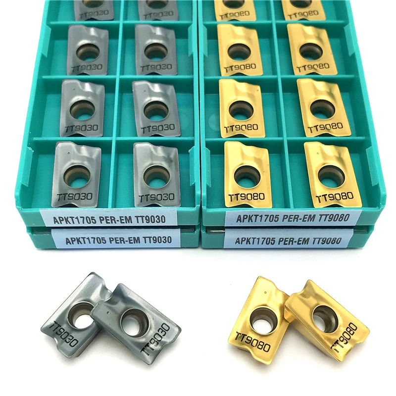 Indexáveis Cnc Fresagem e Ferramentas de Corte Ferramentas de Torneamento de Fresagem de Alta Qualidade Torno de Aço Processamento de Peças Apkt1705 Tt9030 Tt9080