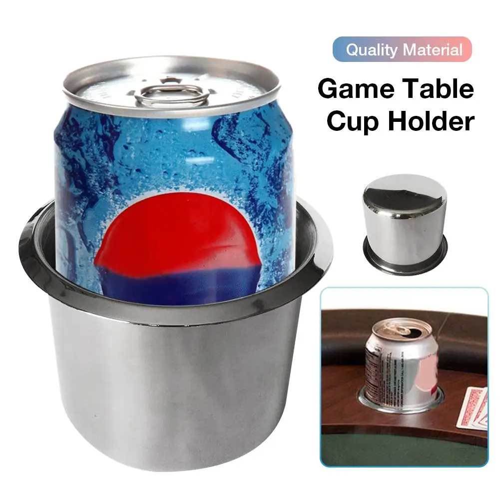 

Профессиональное качество Jumbo из нержавеющей стали, вставный стальной подстаканник для казино для покерных столов