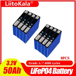 8 sztuk LiitoKala Lifepo4 bateria 3.2V 50Ah wielokrotnie ładowana komórka 1C-3C wysokiej mocy rozładowania dla 12V 50Ah akumulator łódź RV EV moc