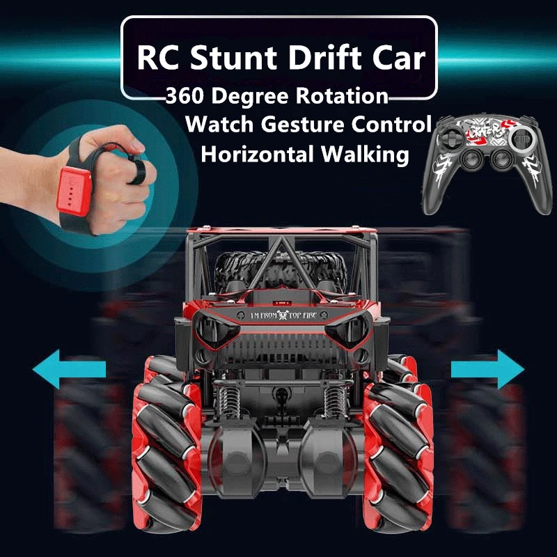 Guarda Gesture Control 4WD Stunt Drift Car Multi-terrain In Situ rotazione Rock Crawler Sideway orizzontale Walking RC Climbing Car