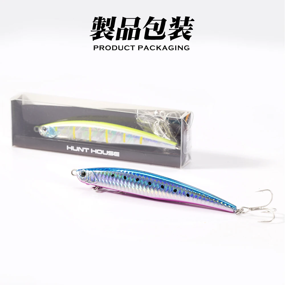 Hunthouse Jerk Press Bait Pencil Fishing Lures Sinking 125mm/40g 175mm/50g Lure Tuna SeaBass Perch Long Casting Spinning Hard