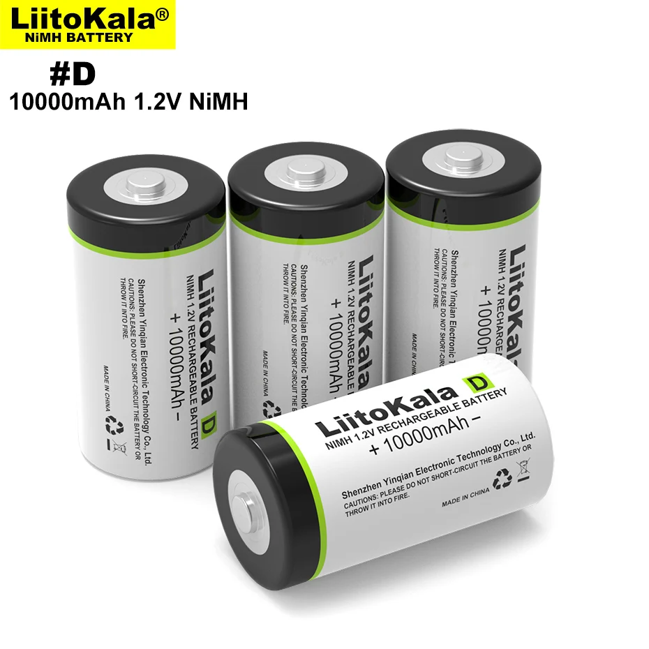 LiitoKala D Ukuran Baterai Sel D 10000MAh Kapasitas Besar Isi Ulang Ni-MH Baterai untuk Pemanas Air