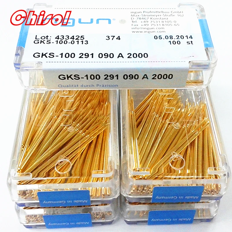 Original INGUN 100pcs/set Test Needle GKS100291090A2000 GKS100291090A3000 Spring Probe 1.7mm 100MIL Test Pins
