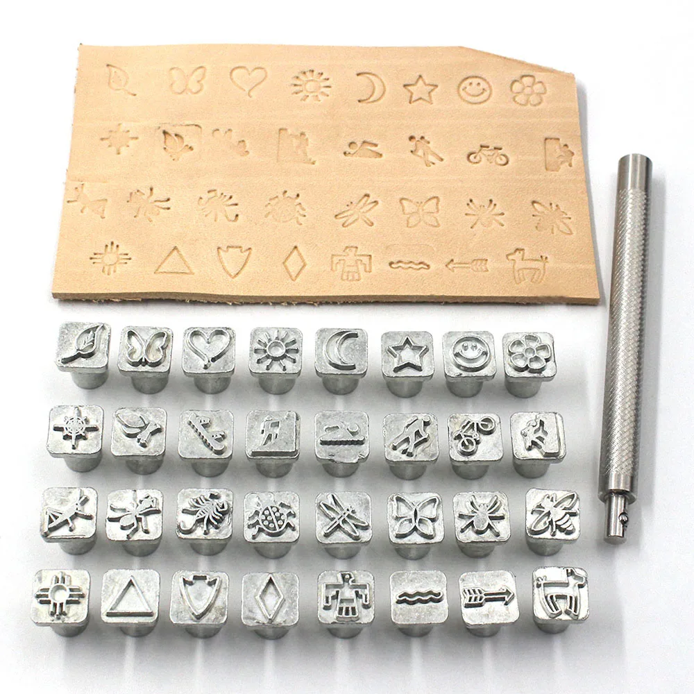 

32 Styles Metal Stamping Punching Tool Set Leather Carving Stamp Tool Leather Craft Stamps Stamping Embossing Mold