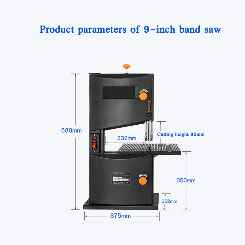 ADJ230 9 Inch Band Sawing Machine Woodworking Cutting Machine Woodworking Wire Saw 220v/550W Household Jigsaw Woodworking Sawing