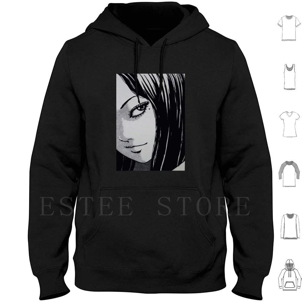 

Tomie ; Junji Ito Hoodies Long Sleeve Tomie Ito Junji Ito Horror Ghost Demon Girls Cute Japanese Manga Black White