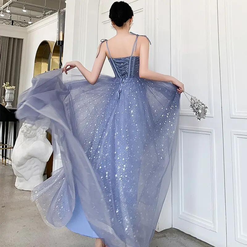 new style Starry Sky Evening Dresses вечерние платья Robe De Soirée Prom Party Gown Vestidos De Fiesta