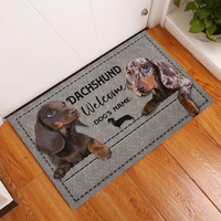 HX Dachshund Doormats 3D Graphic Dachshund Welcome Indoor Outdoor Doormat DiY Dog Name Funny Door Mat Birthday Gifts