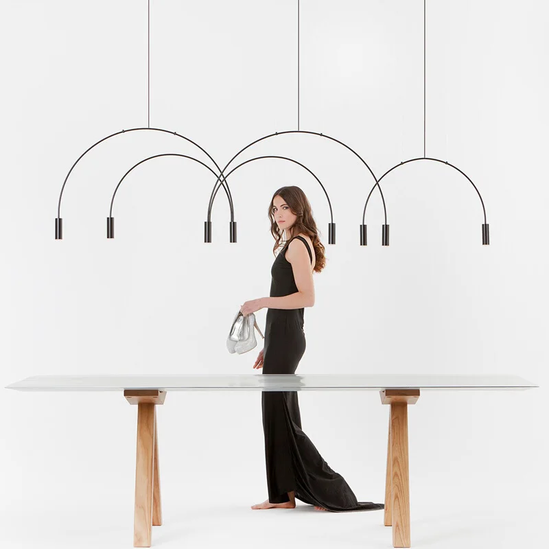Nordic circle chandelier Brief Modern designer chandelier Office Vintage Spot Hanging Lights /LED Volta Suspension lamp