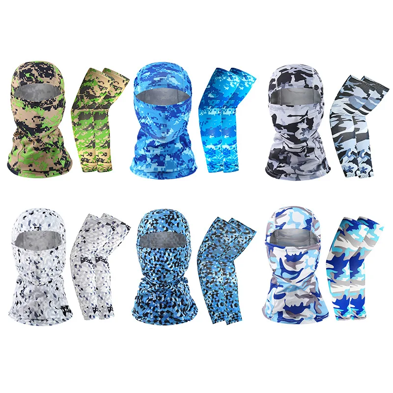 Women Men Outdoor Sport Set Sun Protection Arm Sleeve Quick Dry Balaclava Hat For Running Fishing