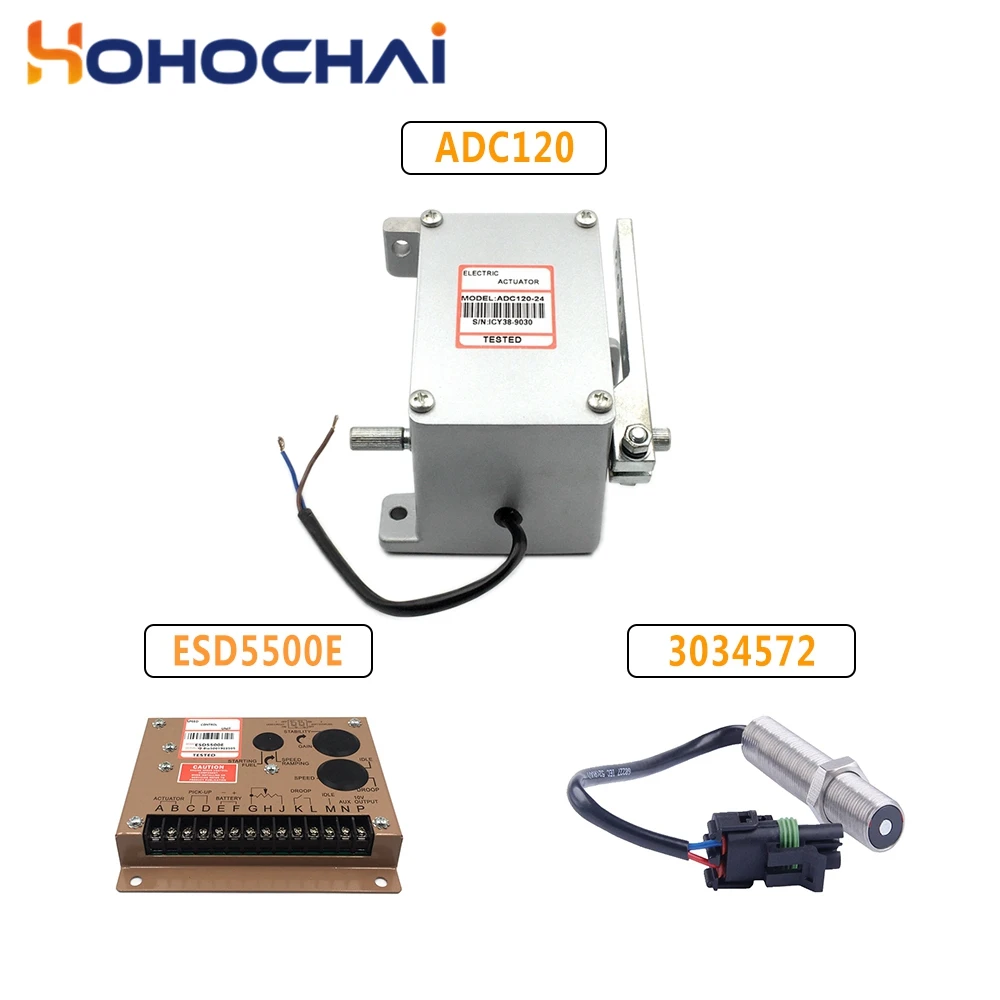 Generator Actuator Kit ADC120 12V or 24V With ESD5500E  Speed Controller and 3034572 Pickup Sensor For Diesel Engine