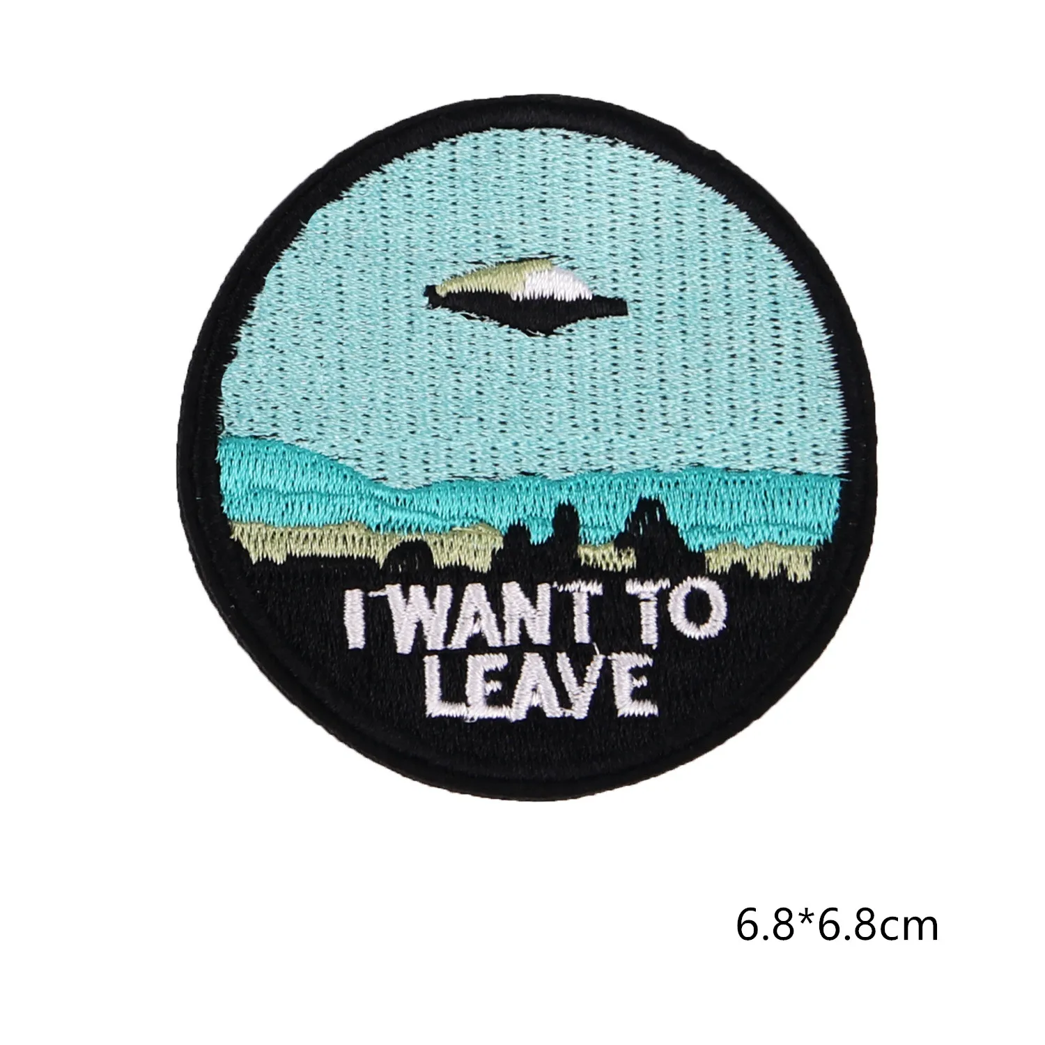 Outer Space Patches Iron on Patches for Clothing Stripes Cartoon Oil Painting Badge Embroidered Patches for Clothes DIY Applique