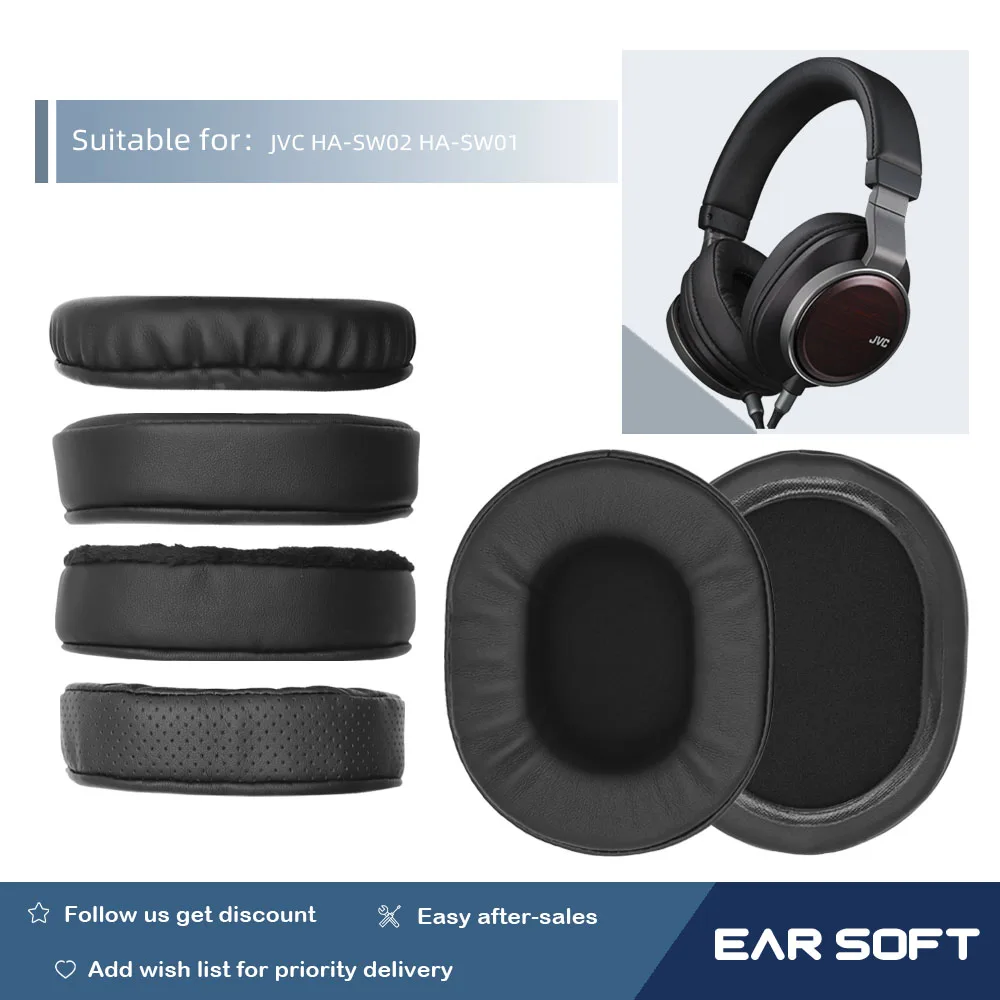 

Earsoft Replacement Ear Pads Cushions for JVC HA-SW02 HA-SW01 Headphones Earphones Earmuff Case Sleeve Accessories