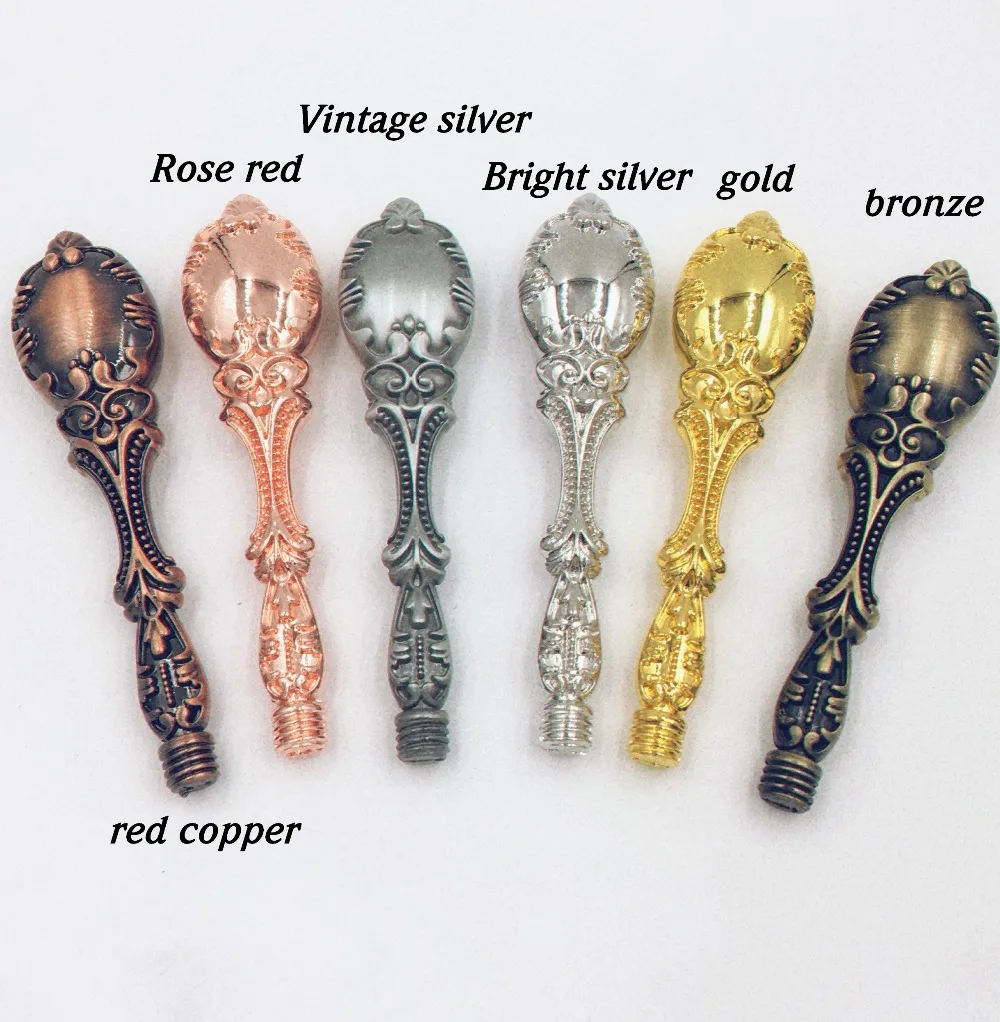 Retro broze metal color handle antique metal handle in diffrent color for wax seal stamp metal handle tool view 3