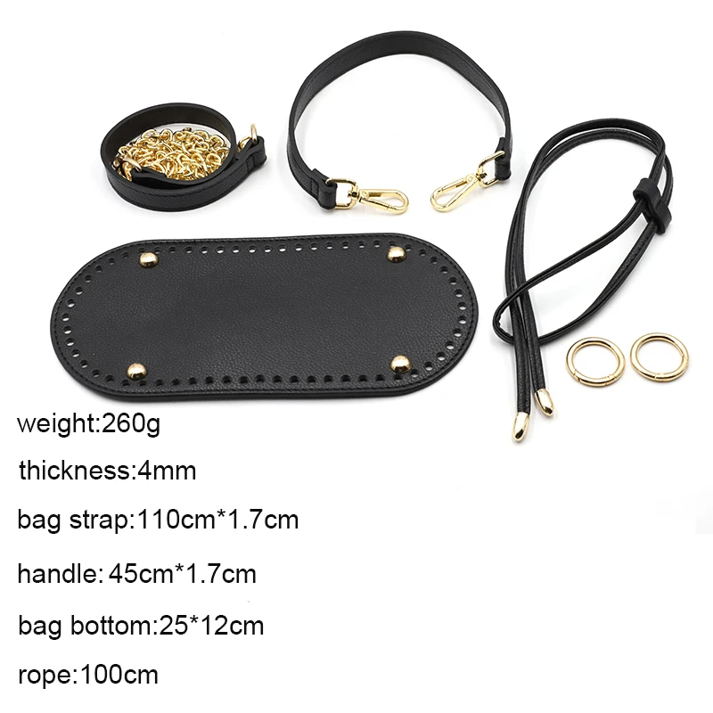 1Set Handmade Handbag Bag Set Leather Bag Bottoms With Hardware Package Accessories HandBag Shloulder Straps DIY Women Backpack