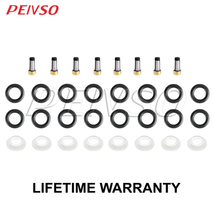 

PEIVSO Fuel Injector Repair Rebuild Service Kit Orings Filters Caps for Land Rover 4.0L 4.6L V8