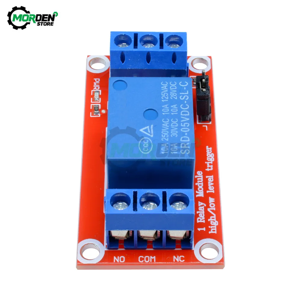 DC 5V 9V 12V 24V 1 Channel Relay Module With Optocoupler Shield Board High And Low Level Trigger Power Supply Module For Arduino