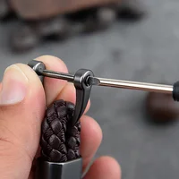 Nouveau nouveau porte-clés de voiture en cuir tissé à la main hommes femmes corde porte-clés taille porte-clés breloque Hey Holder cadeau bijoux K2098 4