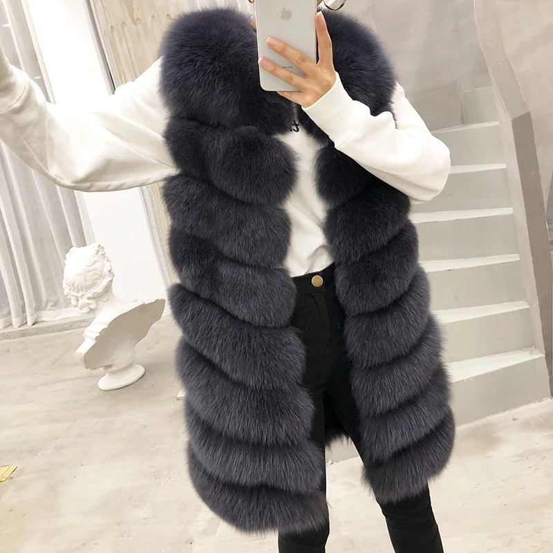 

Natural Fox Fur Coat genuine Real Fox Fur Vest Jacket Women's pretty Warm Coat Natural Real Fur Coat Jacket Real Fur Coats