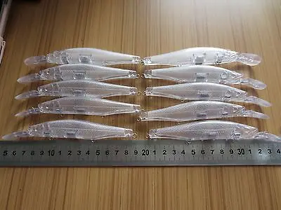 10pcs Unpainted Fishing Lure Body 5 Inch 9/16 OZ Minnow Blank lures JSE129