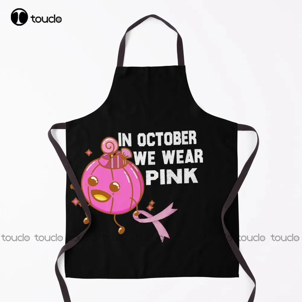 In October We Wear Pink Breast Cancer Cat Awareness Kids Boys Candy  Apron Kids Apron Custom Cooking Aprons Adult