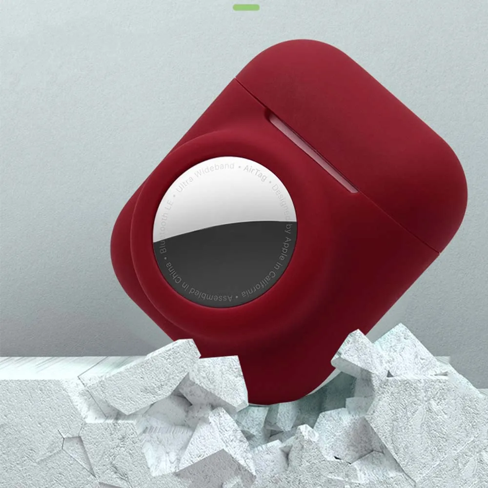 2 w 1 pokrowiec na airpods 1 2 pokrowiec na airtag miękki silikonowy uchwyt na kolor airpod