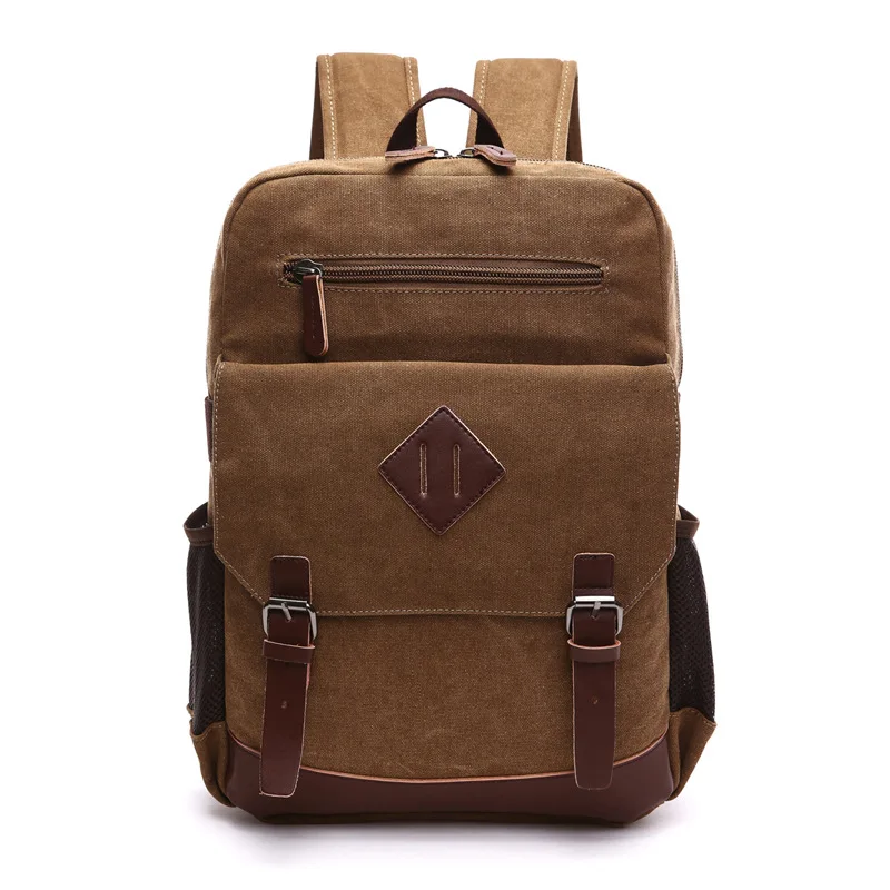 Mens Large Vintage Canvas Backpack for Men Canvas Bookpack Fits Most 15.6 Inches laptop School Laptop Bag Hiking Travel Rucksack