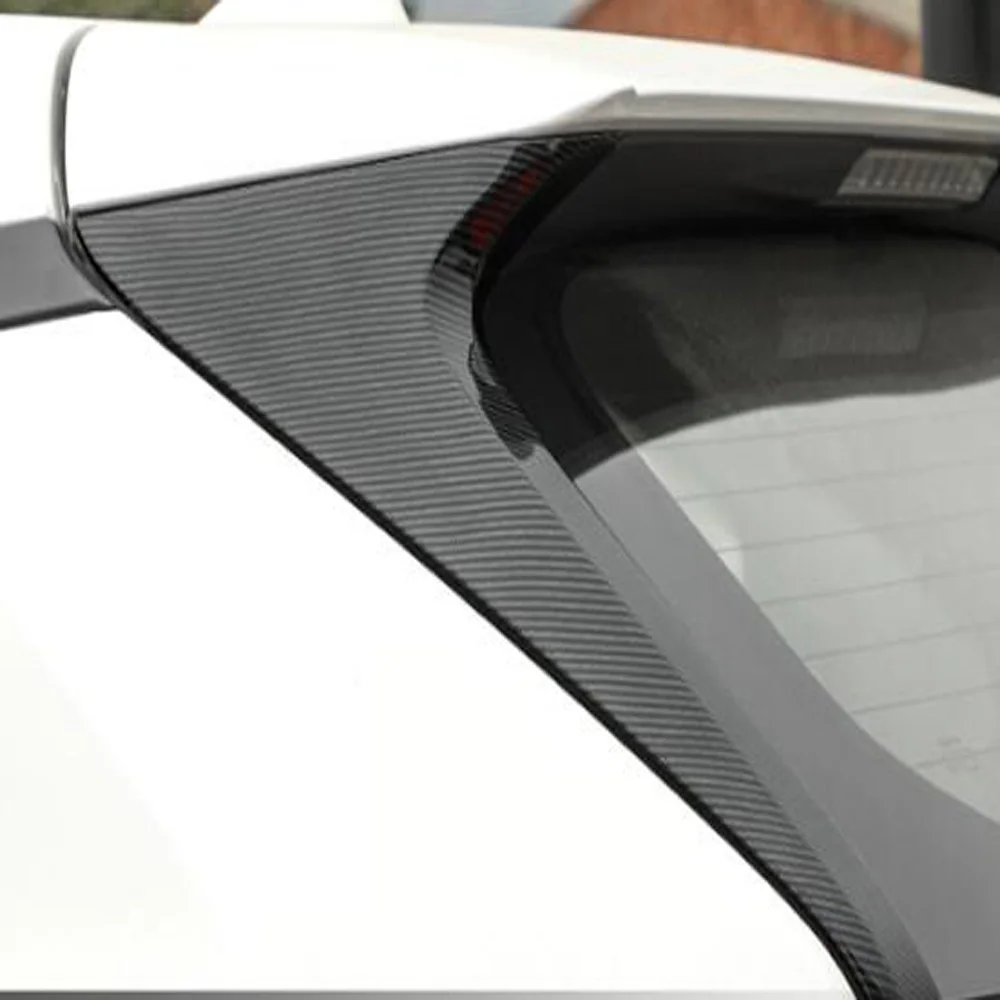 For Toyota RAV4 RAV 4 2019 2020 2021 Carbon Fiber Rear Window Side Spoiler Wing Trim Cover Bevel Pillar Post Molding Styling