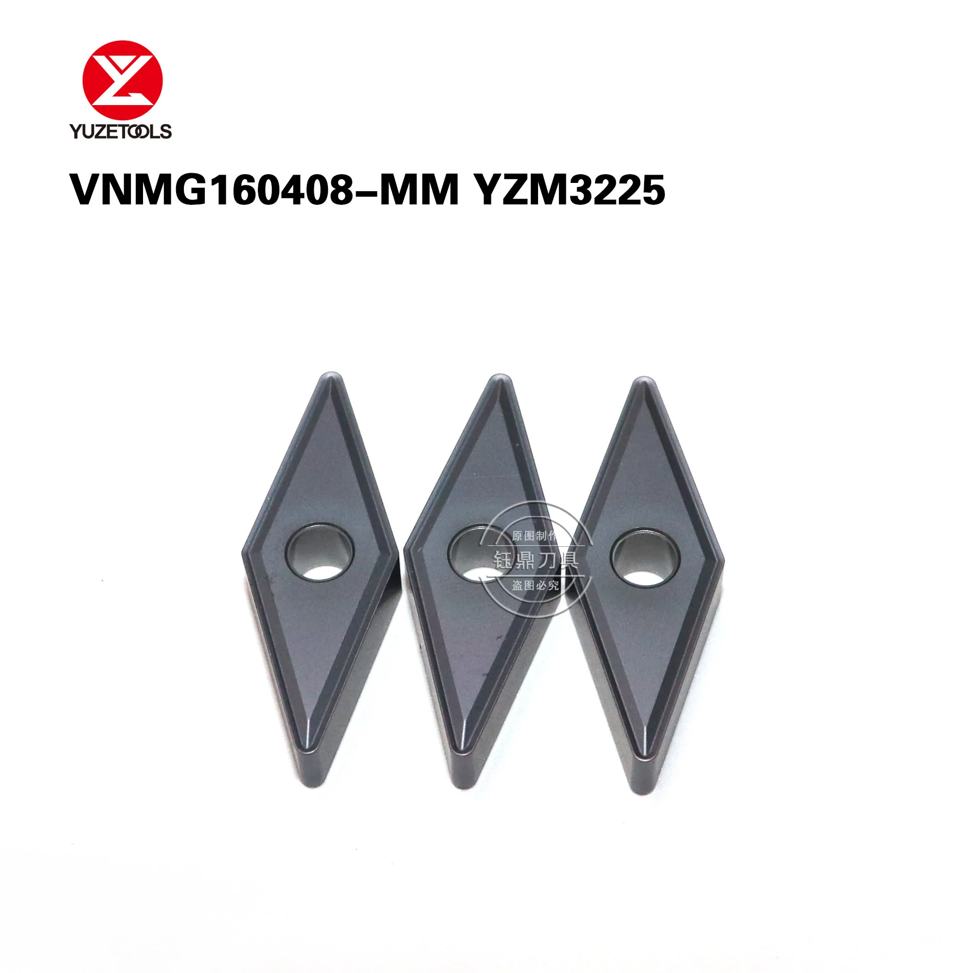 10pcs VNMG160404-MM YZM3225 CNC Turning Lathe tainless Steel Processing Machining Cutter Tungsten Carbide Inserts