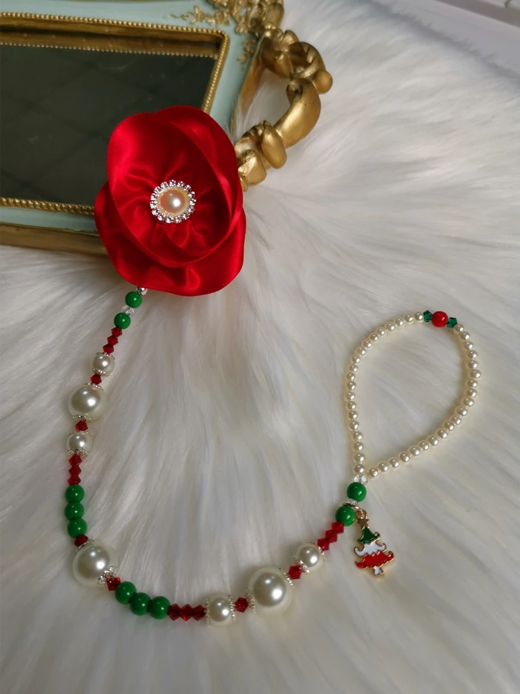 Dollbling Baby Christmas Personalized Bunny Pacifier Clips Pearls Jewelry Dummy Holder Baby Girl Name Santa Soother