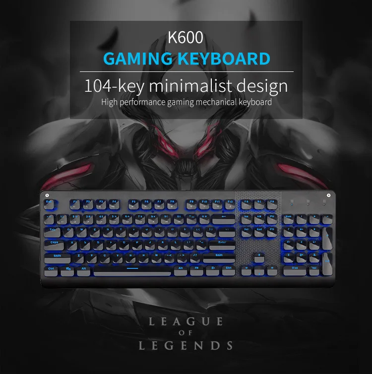 K600 All-key Conflict-free Backlight Insertion and Dialing E-sports Dust-proof Game Green Axis Mechanical Keyboard