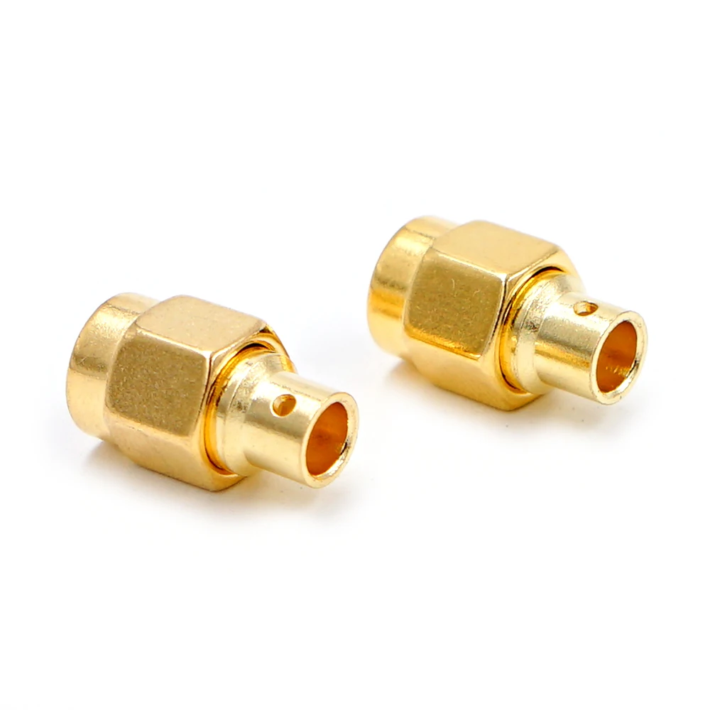 Conector SMA RF de 10 piezas, conector macho de RP-SMA, enchufe central de soldadura semirrígido para RG402