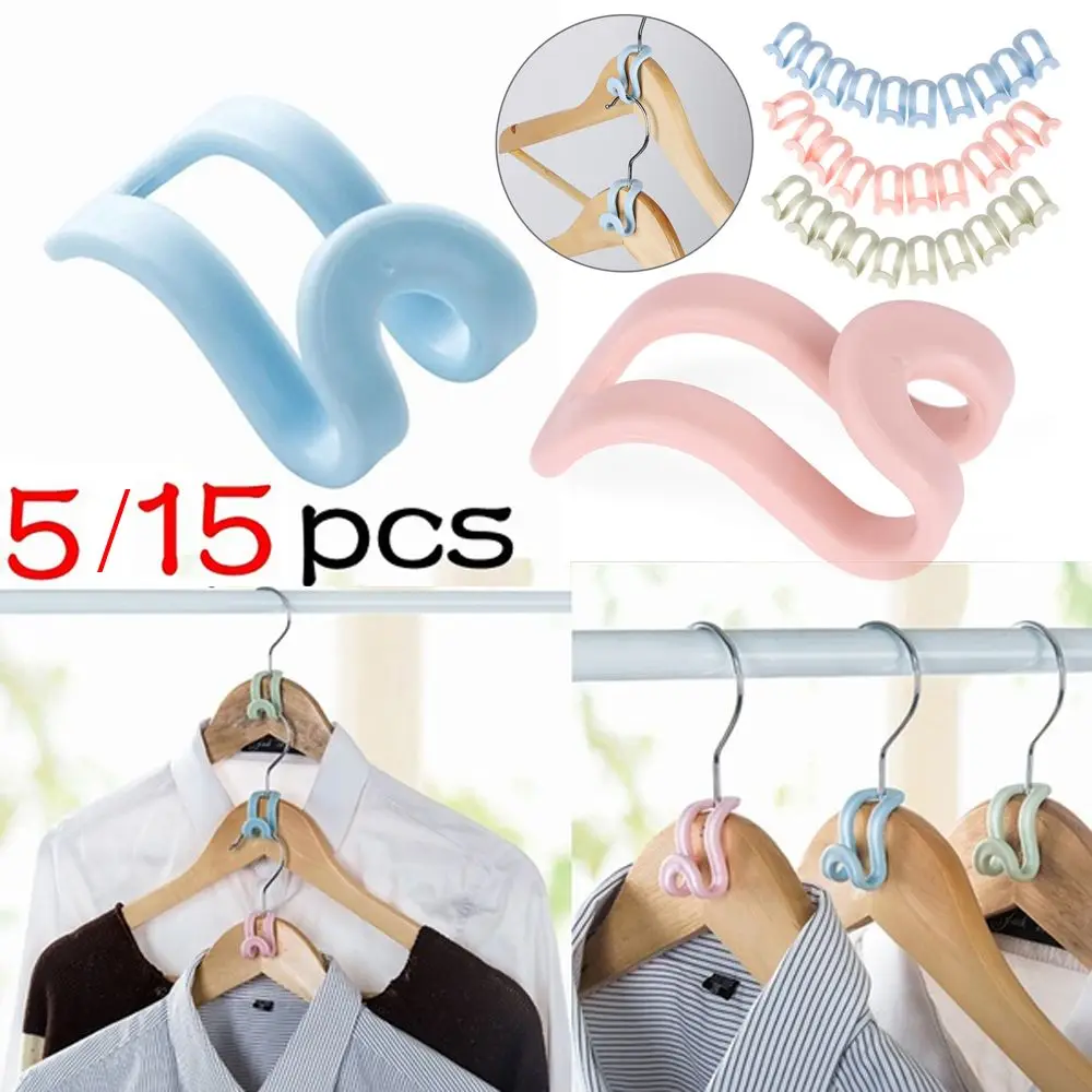 5/15Pcs Antislip Easy Hook Home & Living Clothes Hanger Hanger Holder Closet Organizer Storage Rack