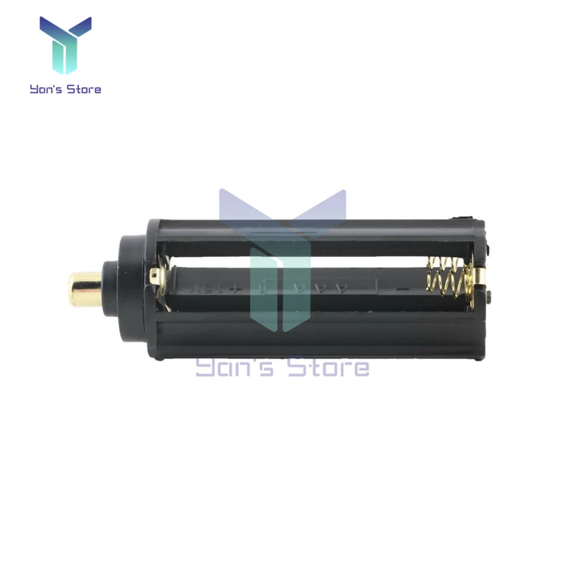 3 Pin AAA Giá Đầu Đen Plastical Kim Loại Bảo Vệ Giá Đỡ Hộp Ốp Lưng Hình Trụ Loại Đèn Pin Đèn Pin 65Mm * 21mm Box