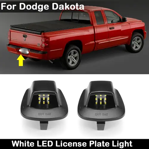 Imagen 1 del producto 2 uds para Dodge Dakota 1997-2010 luz LED blanca de alto brillo trasera de coche lámpara de placa de matrícula